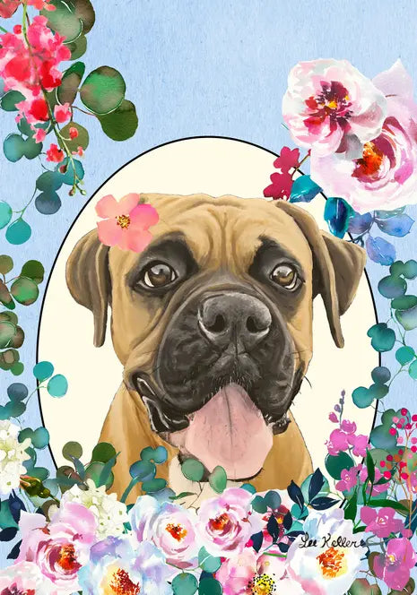 Boxer  - Hippie Hound Studios Spring  House and Garden Flags Best of Breed