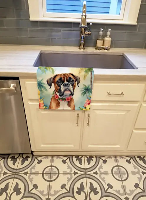 Boxer Luau Pair of Pot Holders Caroline's Treasures