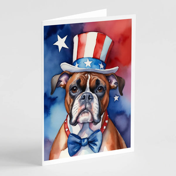 Boxer Patriotic American Greeting Cards Pack of 8 Caroline's Treasures