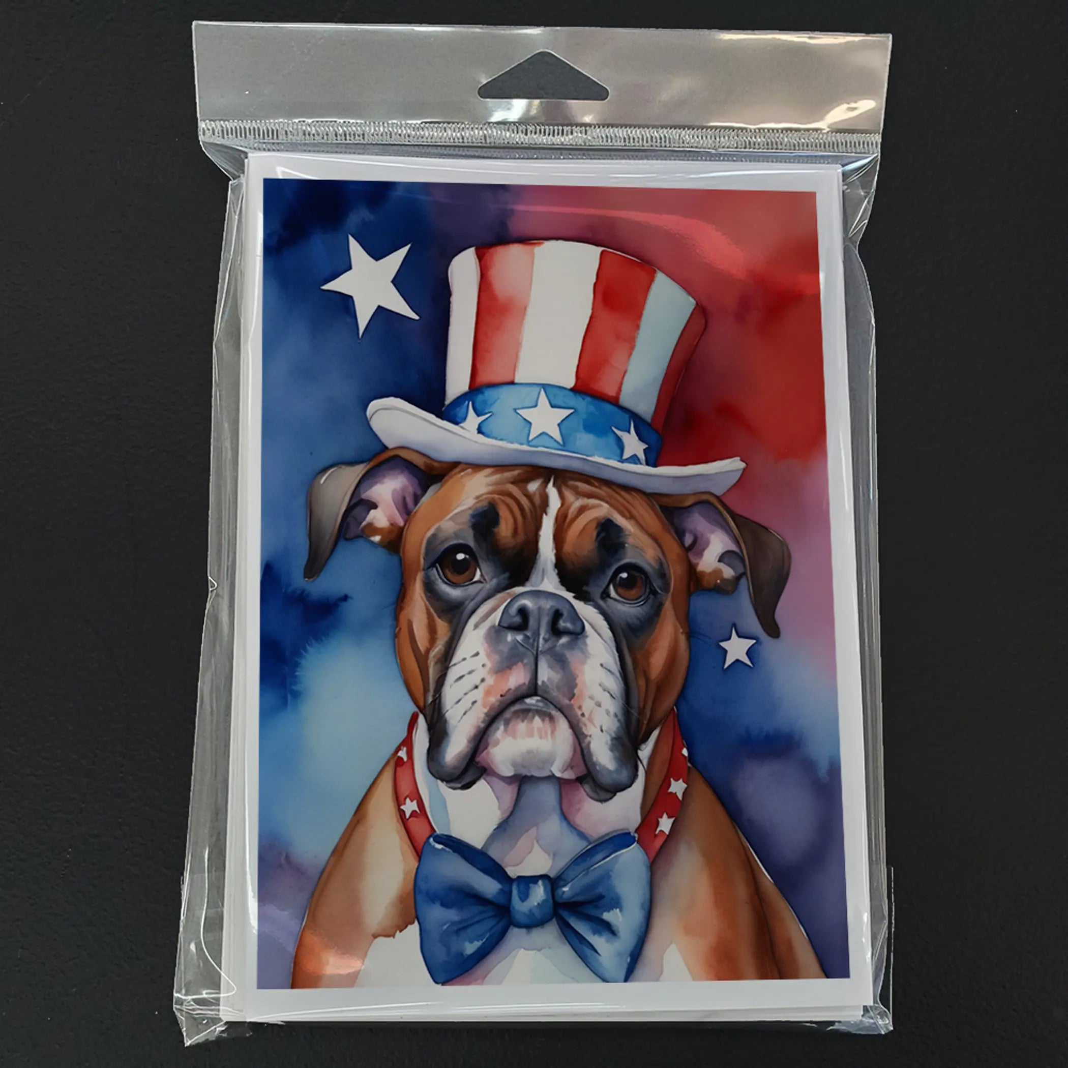 Boxer Patriotic American Greeting Cards Pack of 8 Caroline's Treasures