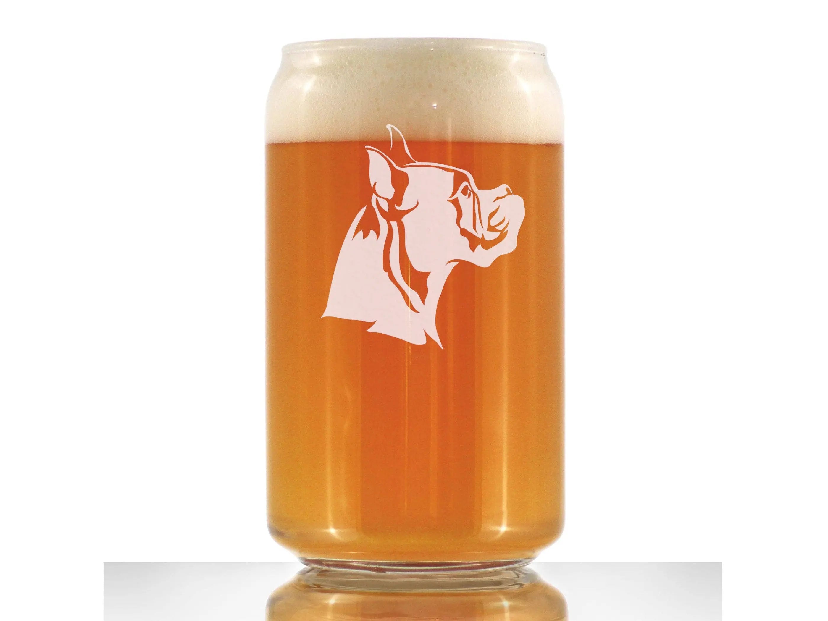 Boxer - Pointed Ears Beer Can Pint Glass - Boxer Dogs Gifts Bevvee