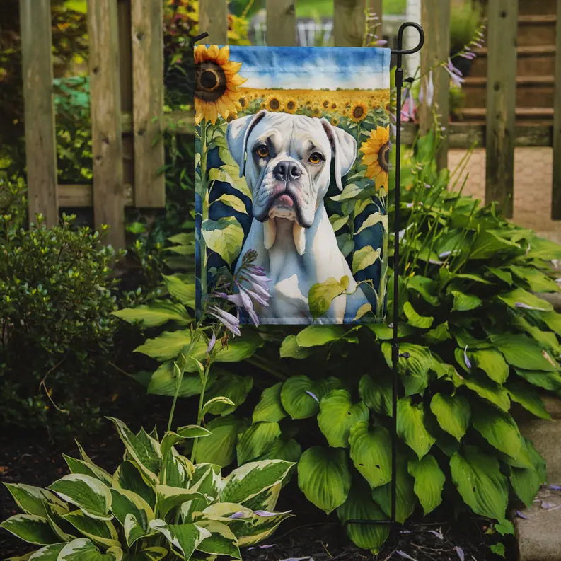 Boxer in Sunflowers Garden Flag Caroline's Treasures