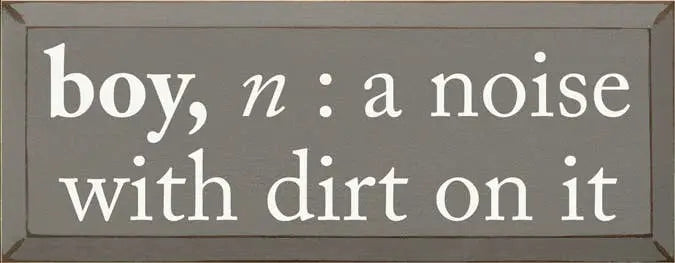 Boy - Noun Wood Sign Sawdust City