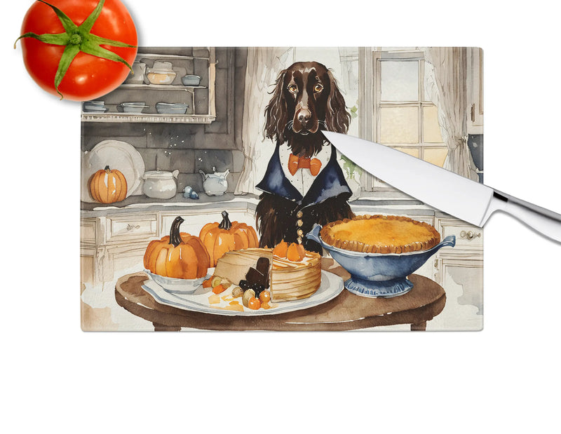 Boykin Spaniel Fall Kitchen Pumpkins Glass Cutting Board Caroline's Treasures