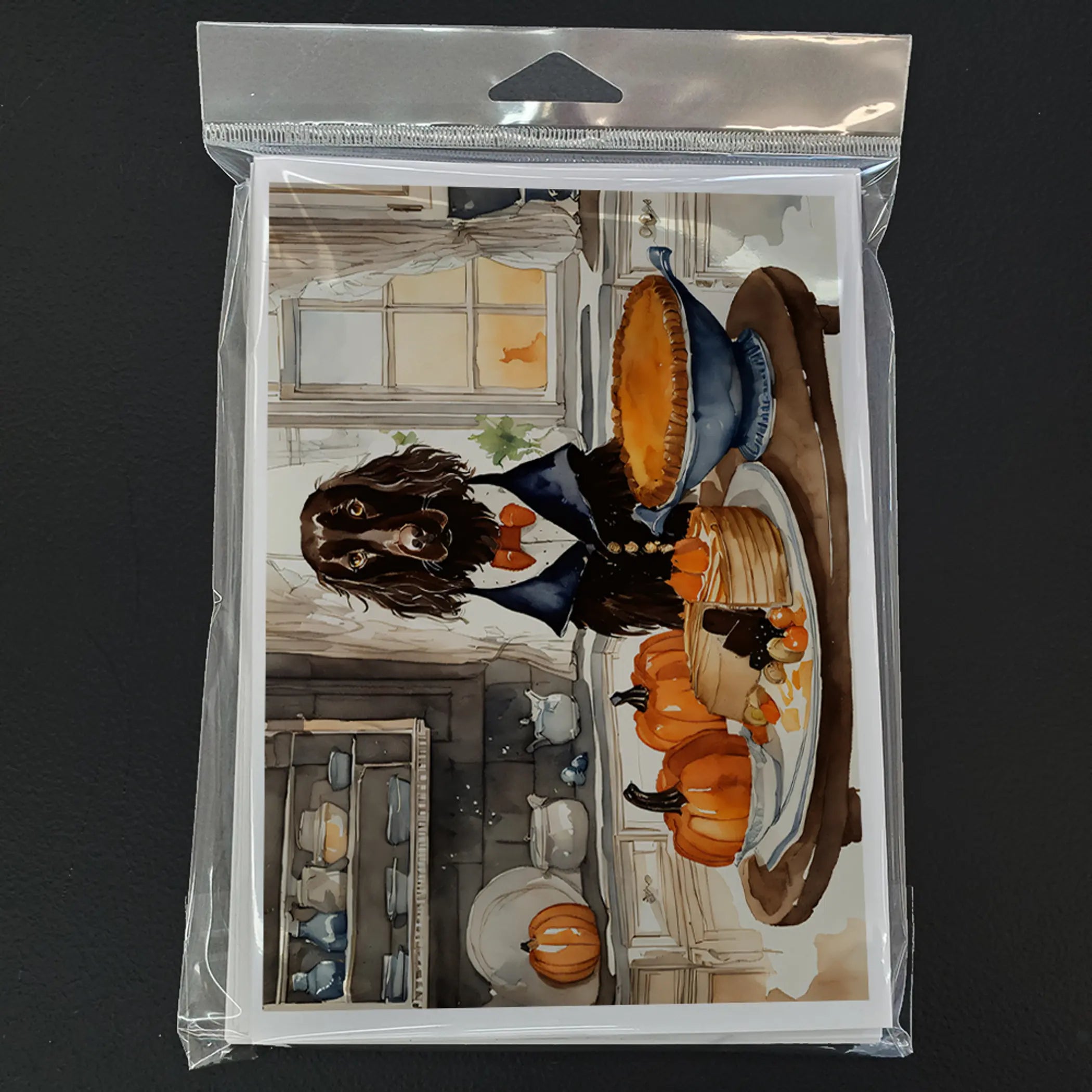 Boykin Spaniel Fall Kitchen Pumpkins Greeting Cards Pack of 8 Caroline's Treasures