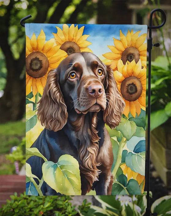 Boykin Spaniel in Sunflowers Garden Flag Caroline's Treasures