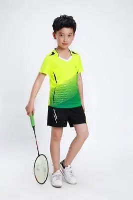 Boys Badminton Sets , children tennis clothes , badminton Suit for kids , table Shirt + Shorts Set , Cool table tennis clothing