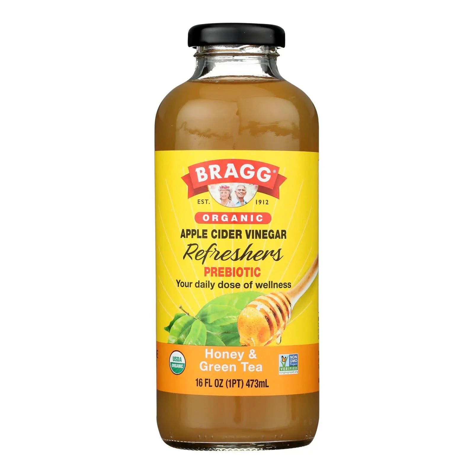 Bragg - Apple Cider Vinegar Honey Green Tea Refresh - Case Of 12-16 Fz Bragg
