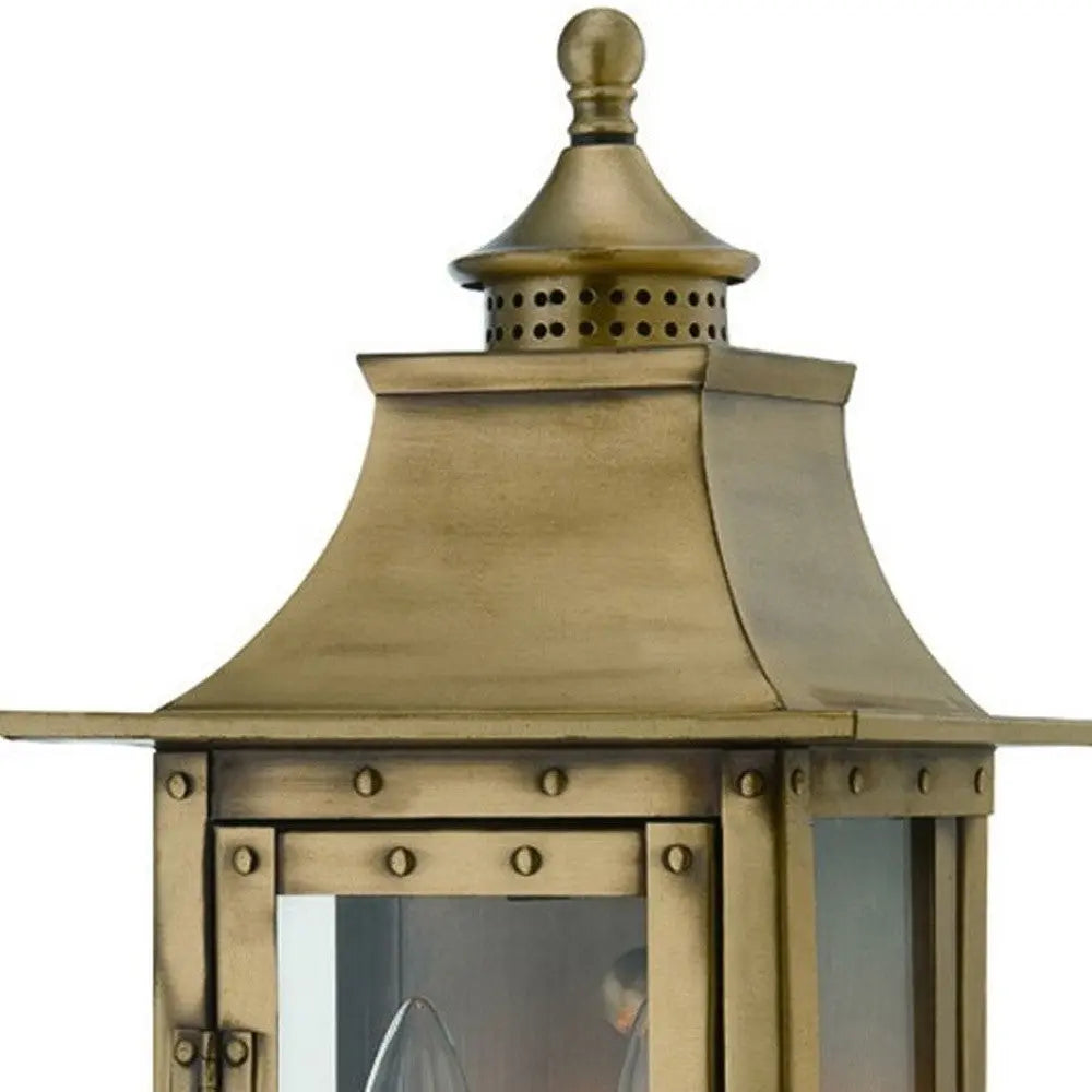 Brass And Clear Two Light Transparent Dimmable Outdoor Hanging Lights With Brass And Clear Shades Homeroots Outdoor