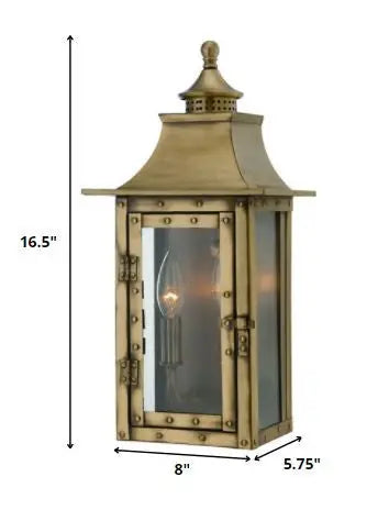 Brass And Clear Two Light Transparent Dimmable Outdoor Hanging Lights With Brass And Clear Shades Homeroots Outdoor