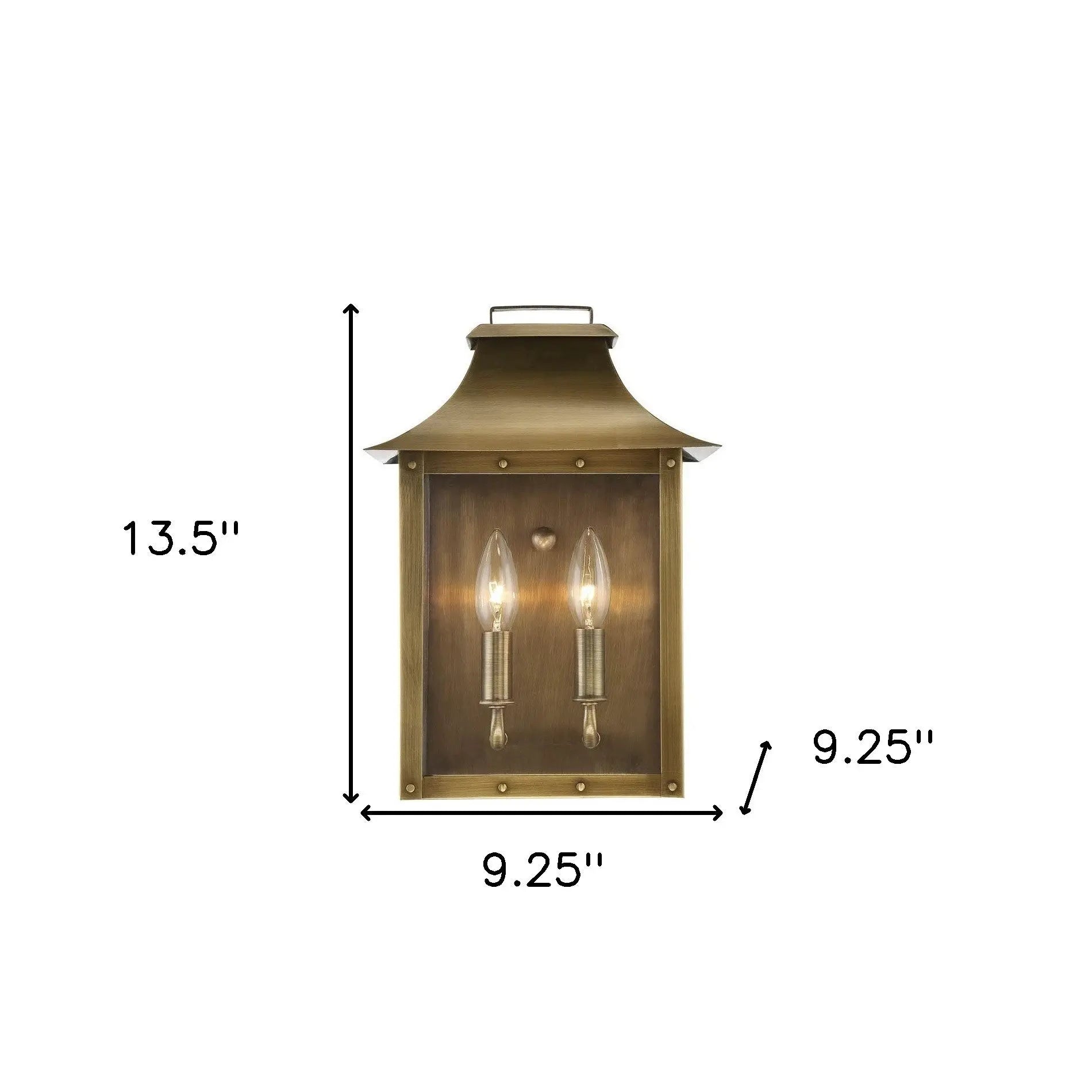 Brass And Clear Two Light Transparent Dimmable Outdoor Hanging Lights With Brass And Clear Shades Homeroots Outdoor