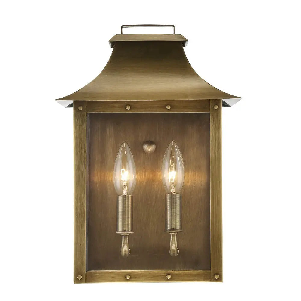 Brass And Clear Two Light Transparent Dimmable Outdoor Hanging Lights With Brass And Clear Shades Homeroots Outdoor