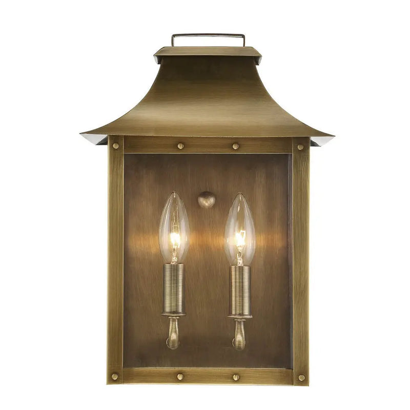 Brass And Clear Two Light Transparent Dimmable Outdoor Hanging Lights With Brass And Clear Shades Homeroots Outdoor