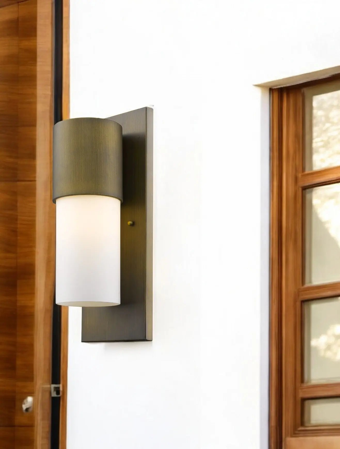 Brass And White Frosted Dimmable Outdoor Hanging Light With Brass And White Shades Homeroots Outdoor