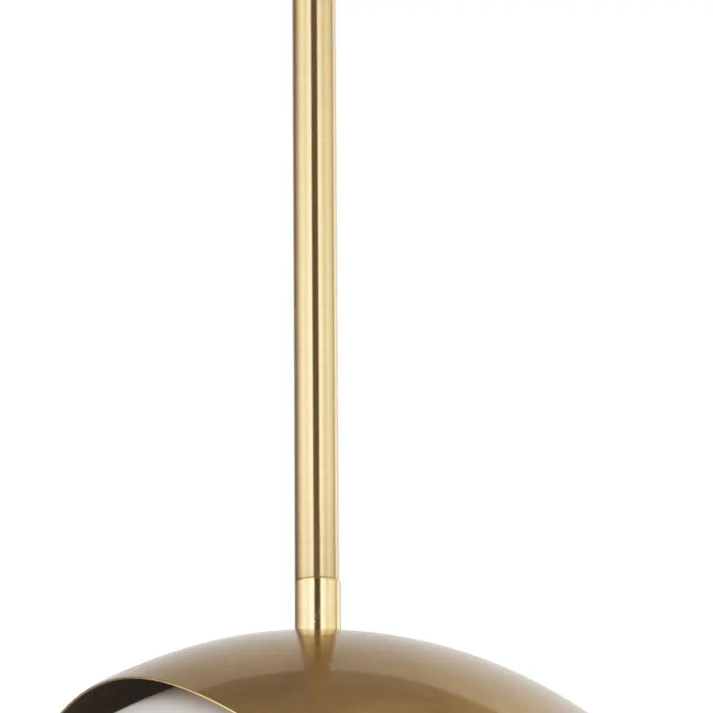 Brass And White Single Metal Dimmable Ceiling Light With White Shades Homeroots Lighting
