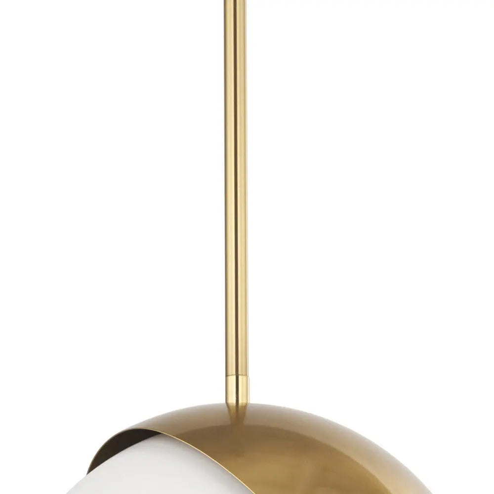 Brass And White Single Metal Dimmable Ceiling Light With White Shades Homeroots Lighting