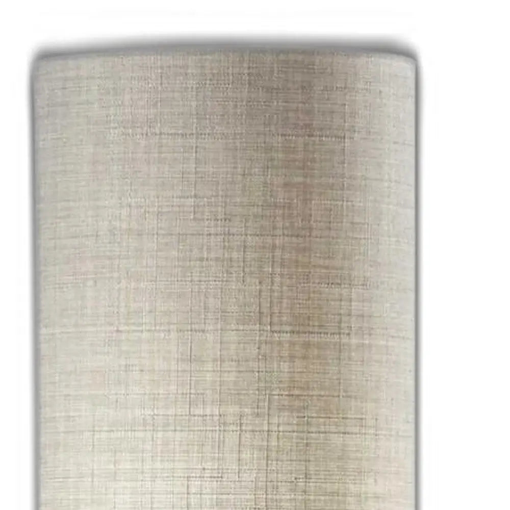 Brass Metal Two Light Novelty Floor Lamp With White Fabric Drum Shade Homeroots Lighting