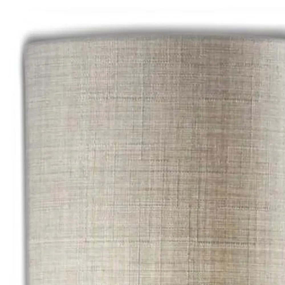 Brass Metal Two Light Novelty Floor Lamp With White Fabric Drum Shade Homeroots Lighting