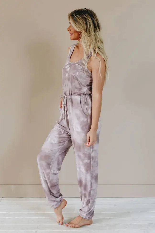 Break Free Tie Dye Jumpsuit Stay Warm in Style