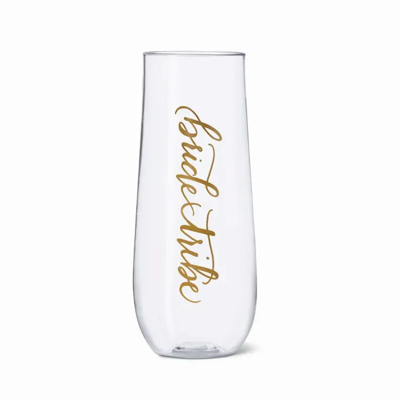 Bride/Bridesmaid Durable Plastic Stemless Champagne Glass 11 oz. Samantha Margaret