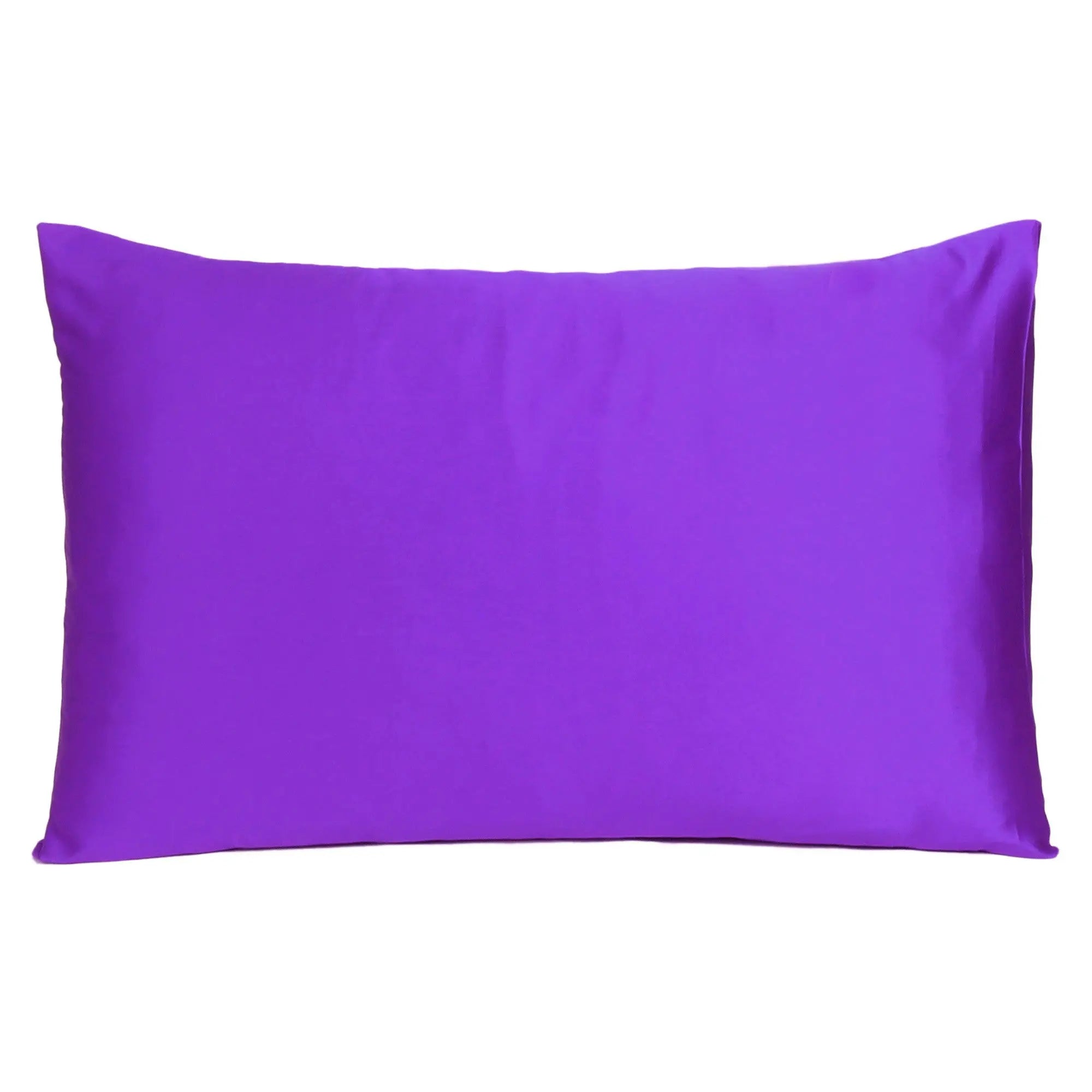 Bright Purple Dreamy Set Of 2 Silky Satin Standard Pillowcases Homeroots Bed & Bath