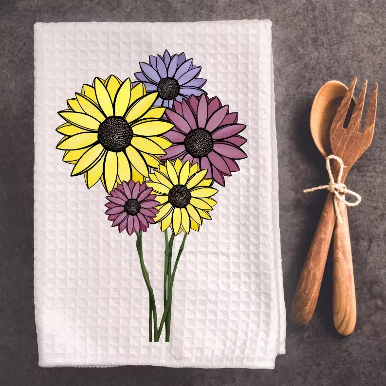 Bright Sunflowers - Tea Towel Black Cat Bazaar