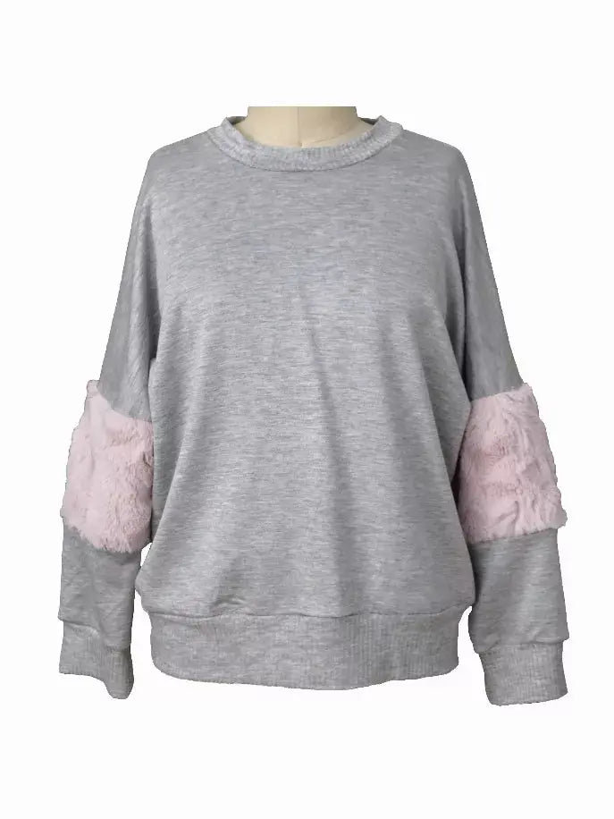 Britney French Terry Sweatshirt With Fur Little Mass