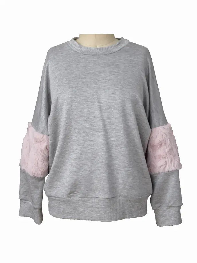 Britney French Terry Sweatshirt With Fur Little Mass