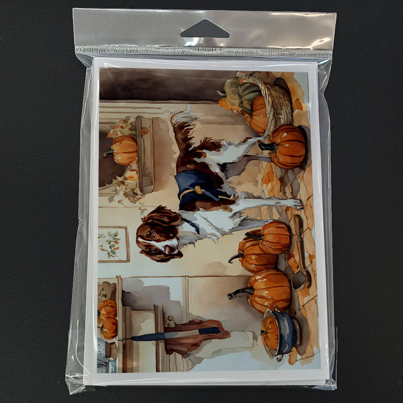 Brittany Fall Kitchen Pumpkins Greeting Cards Pack of 8 Caroline's Treasures