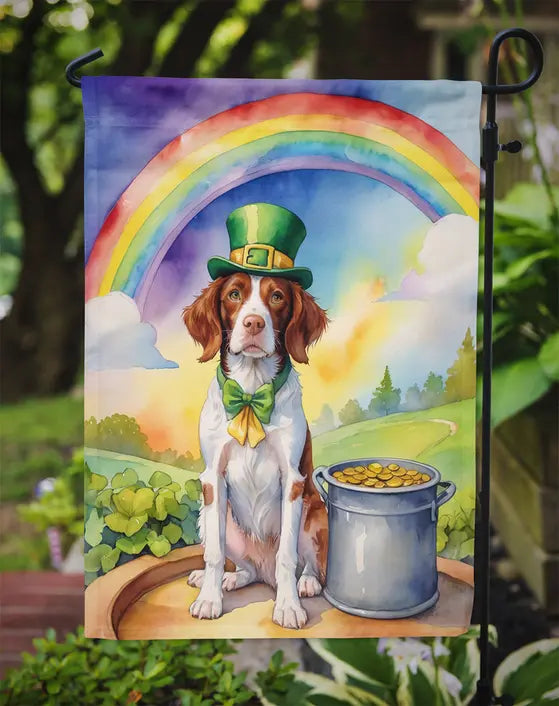 Brittany Spaniel St Patrick's Day Garden Flag Caroline's Treasures