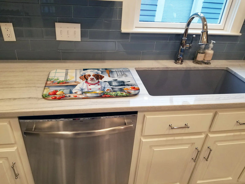 Brittany Spaniel The Chef Dish Drying Mat Caroline's Treasures