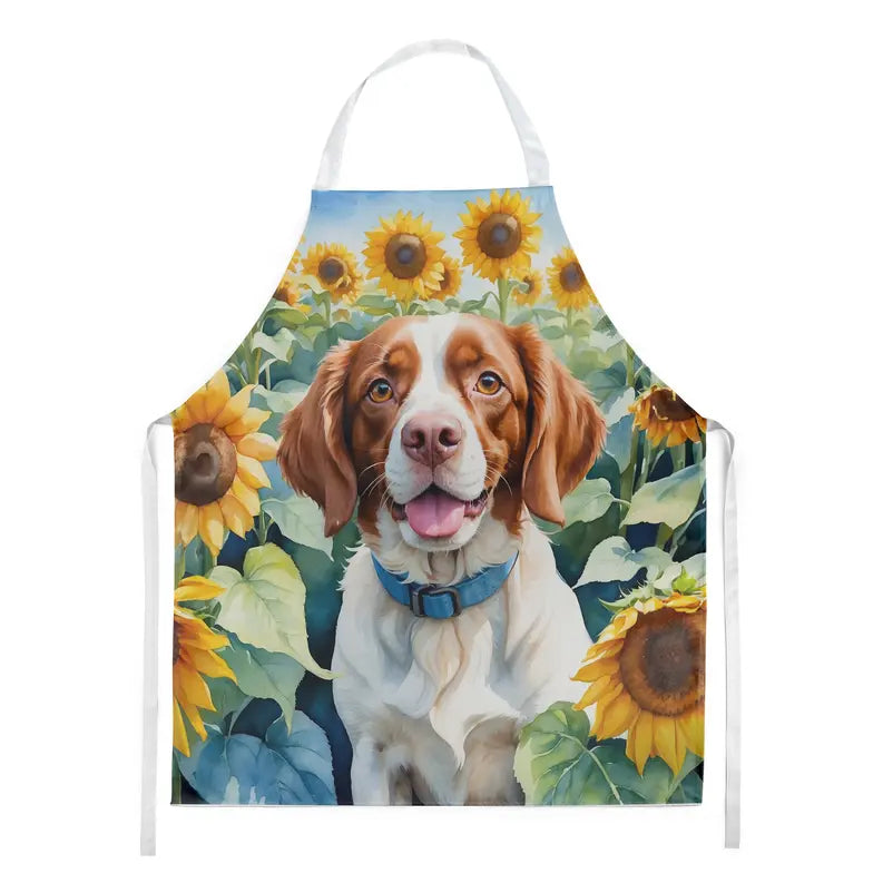 Brittany Spaniel in Sunflowers Apron Caroline's Treasures