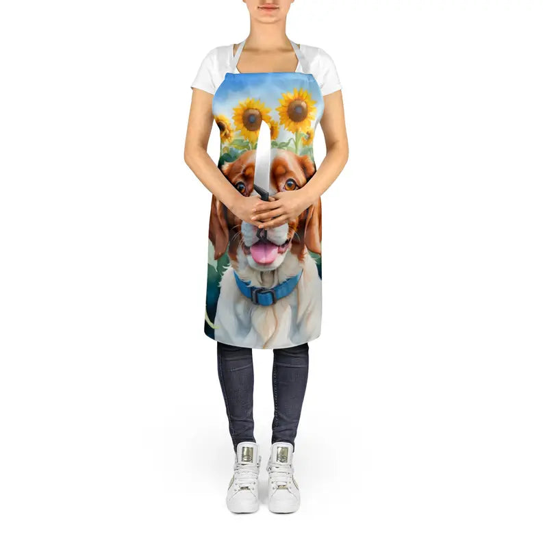 Brittany Spaniel in Sunflowers Apron Caroline's Treasures