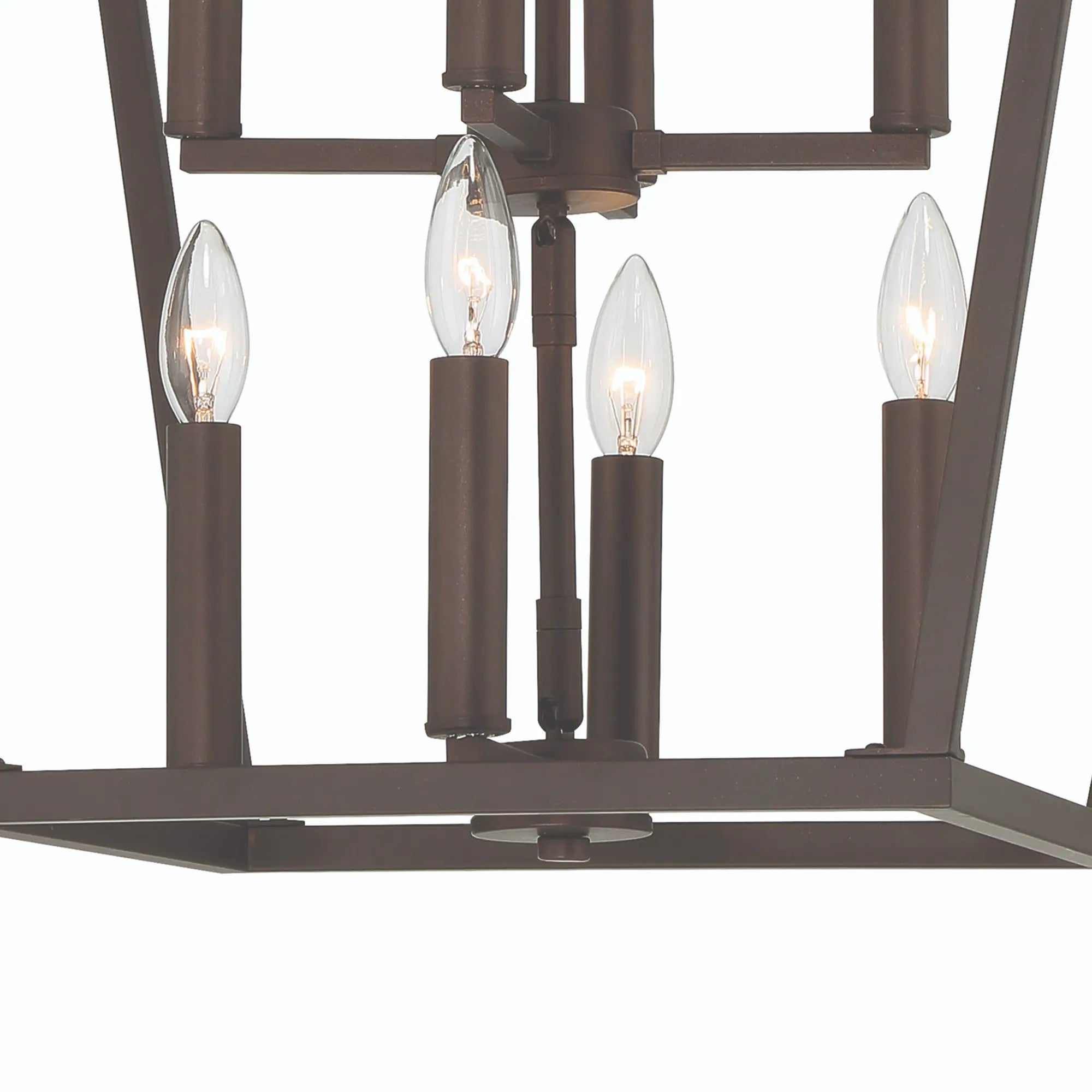 Bronze Candle Style Eight Light Metal Dimmable Chandelier Homeroots Lighting