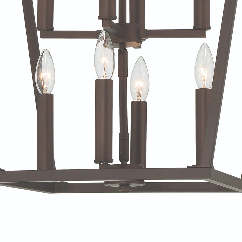 Bronze Candle Style Eight Light Metal Dimmable Chandelier Homeroots Lighting