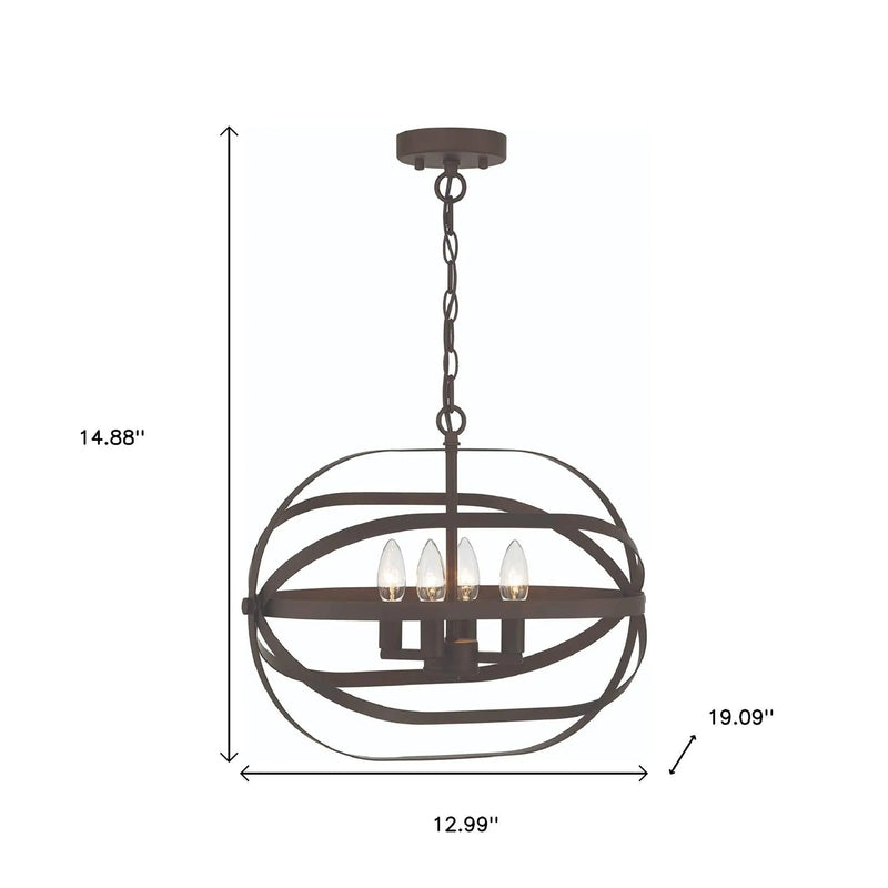 Bronze Candle Style Four Light Metal Dimmable Chandelier Homeroots Lighting