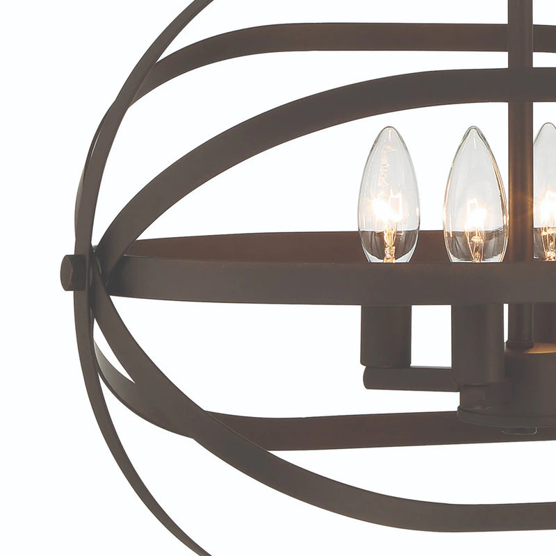 Bronze Candle Style Four Light Metal Dimmable Chandelier Homeroots Lighting