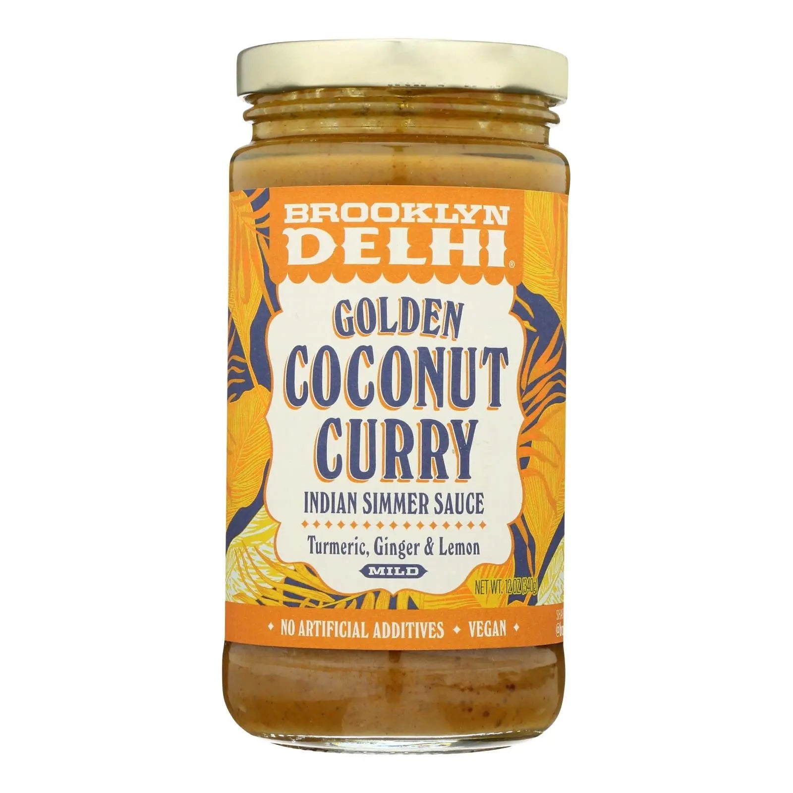 Brooklyn Delhi - Golden Coconut Curry Simmer Sauce - Case Of 6 - 12 Oz Brooklyn Delhi