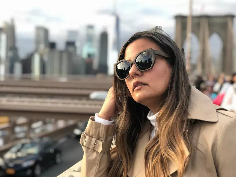 Brooklyn Wood hexagonal Sunglasses Woodensun