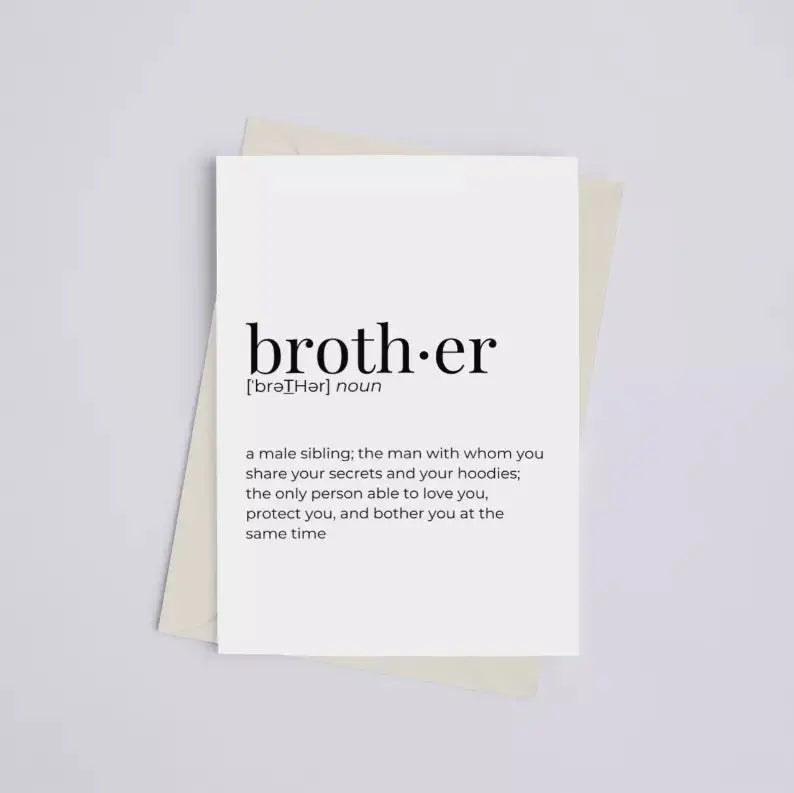 Brother - Greeting Card/Wall Art Print Black Cat Bazaar