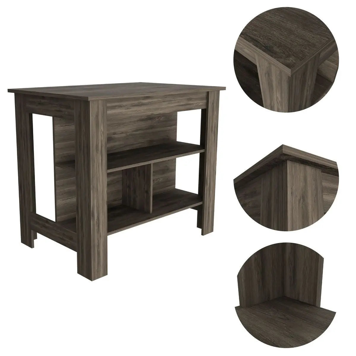 Brown 41" Kitchen Island With Storage Homeroots Kitchen & Dining