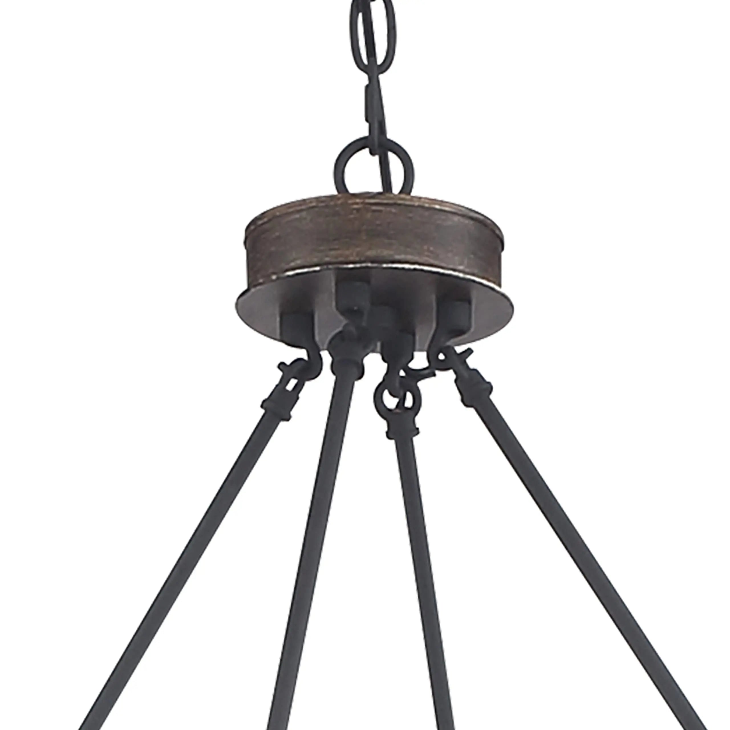 Brown And Black Candle Style Twelve Light Metal Dimmable Chandelier Homeroots Lighting