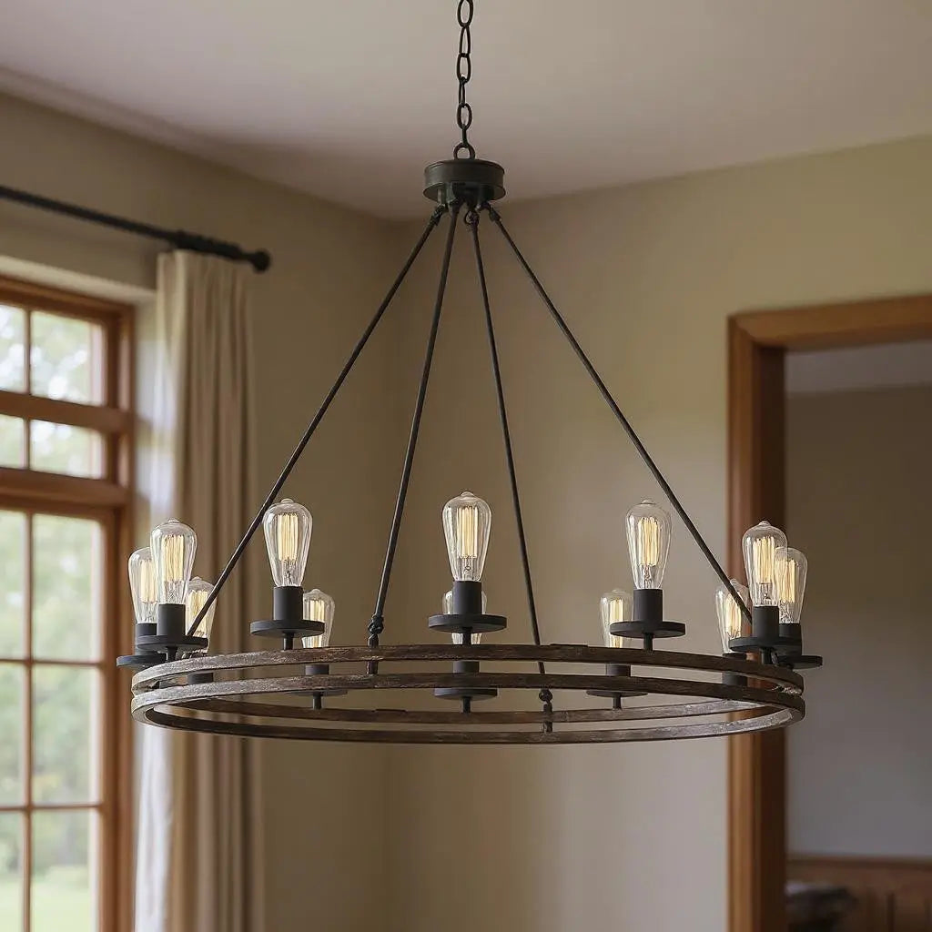 Brown And Black Candle Style Twelve Light Metal Dimmable Chandelier Homeroots Lighting
