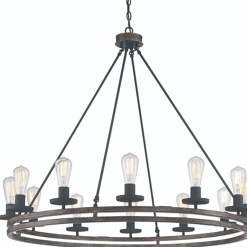 Brown And Black Candle Style Twelve Light Metal Dimmable Chandelier Homeroots Lighting