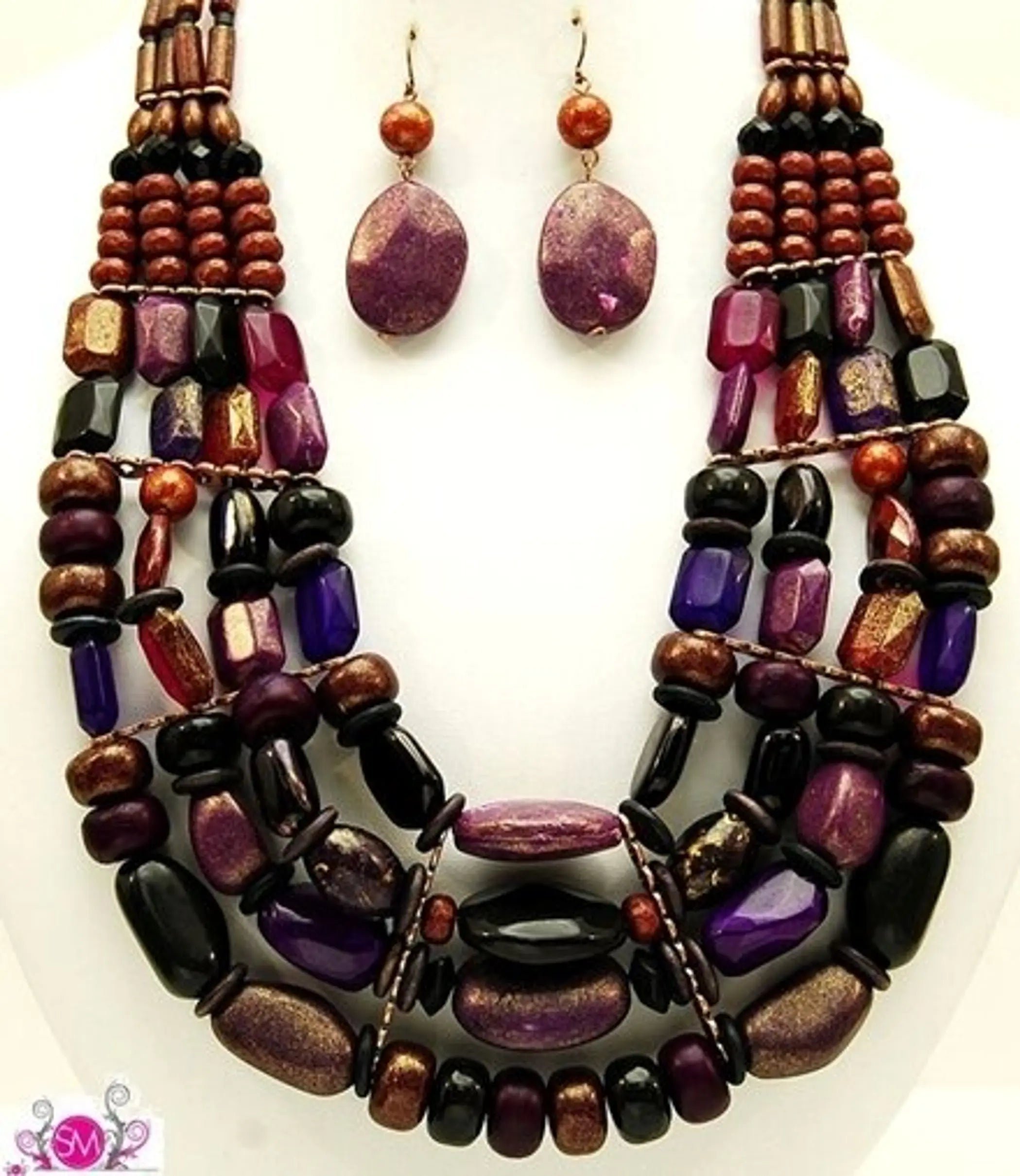 Brown Golden Glitter Multistrand Set SurelyMine