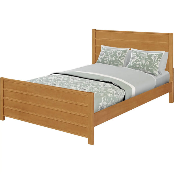 Brown Ribbed Texture Solid Wood King Bed Frame Homeroots Bed & Bath