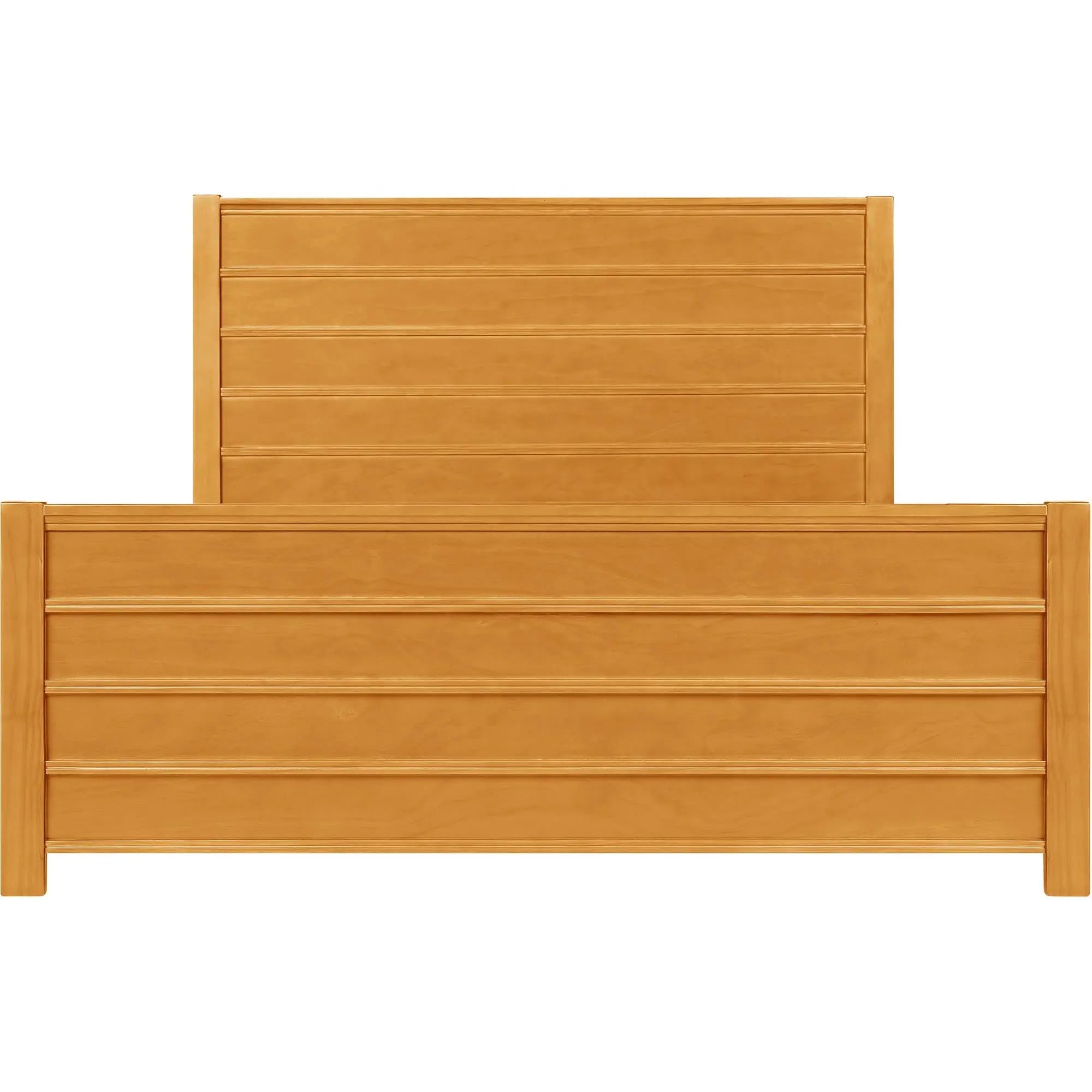 Brown Ribbed Texture Solid Wood King Bed Frame Homeroots Bed & Bath