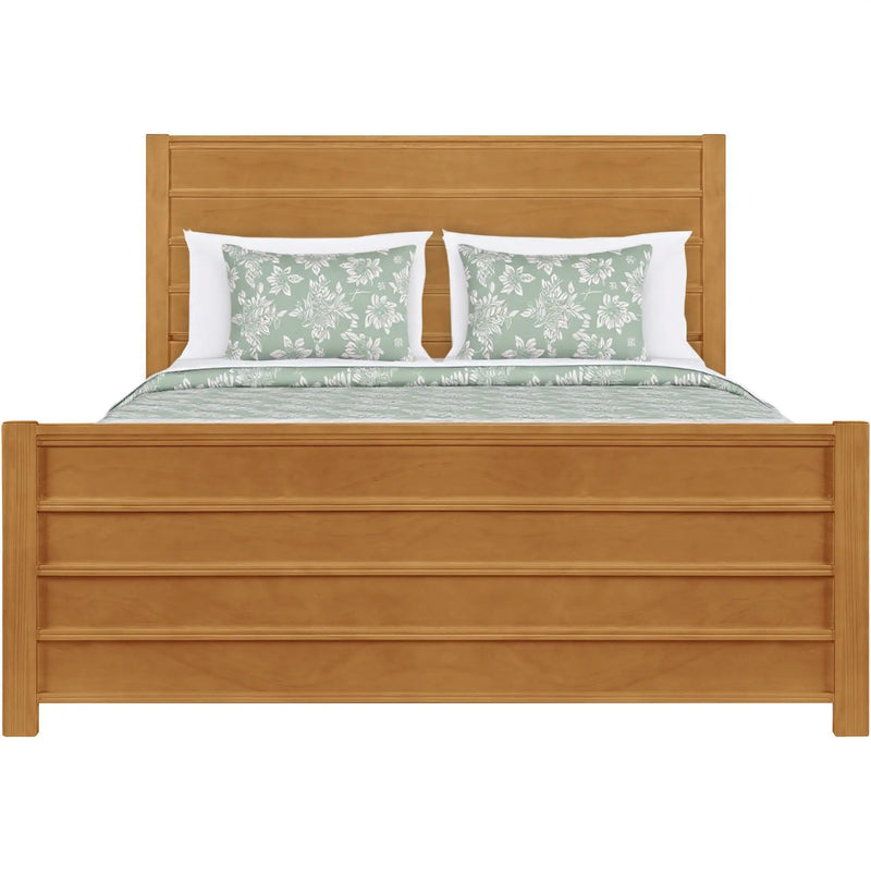 Brown Ribbed Texture Solid Wood King Bed Frame Homeroots Bed & Bath