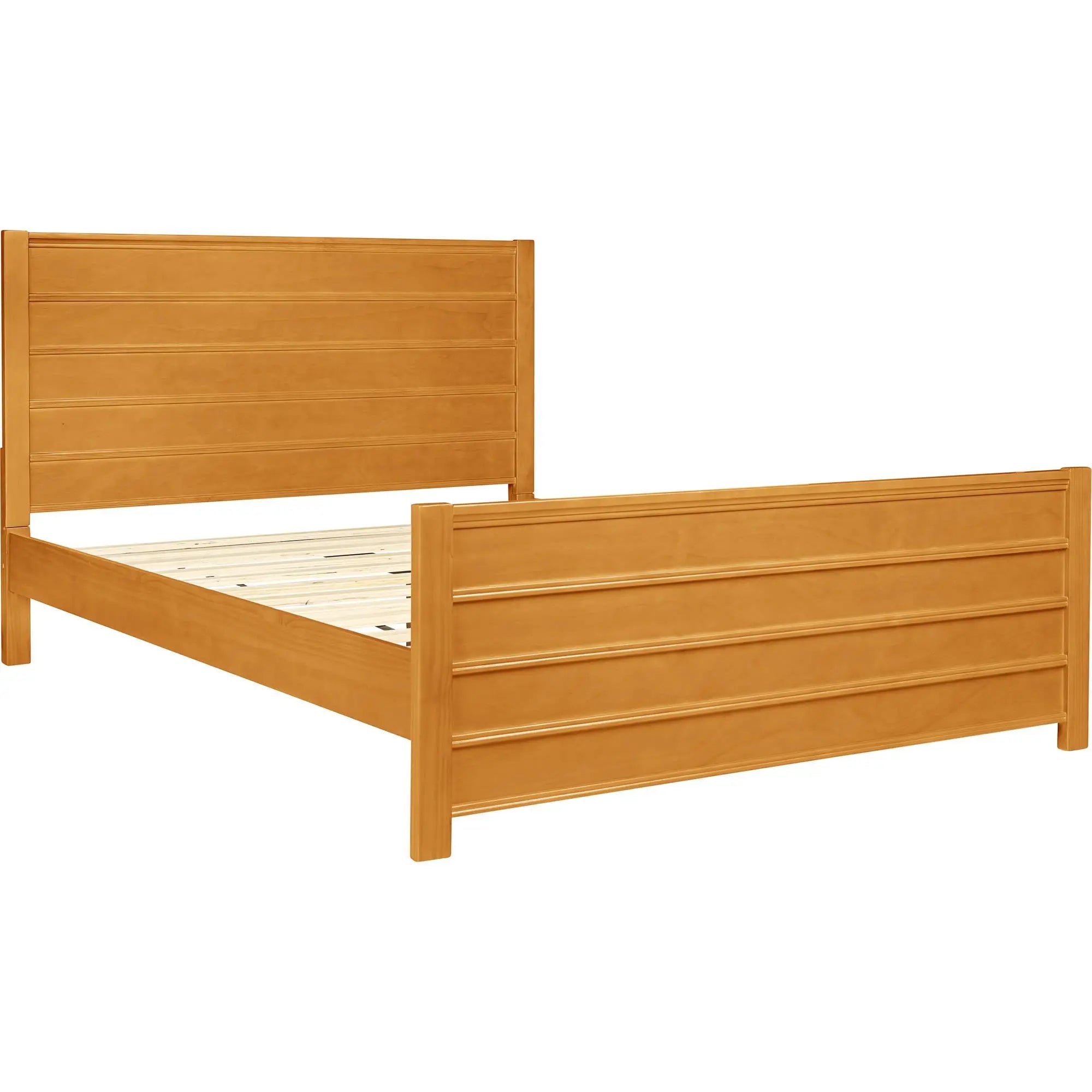 Brown Ribbed Texture Solid Wood King Bed Frame Homeroots Bed & Bath