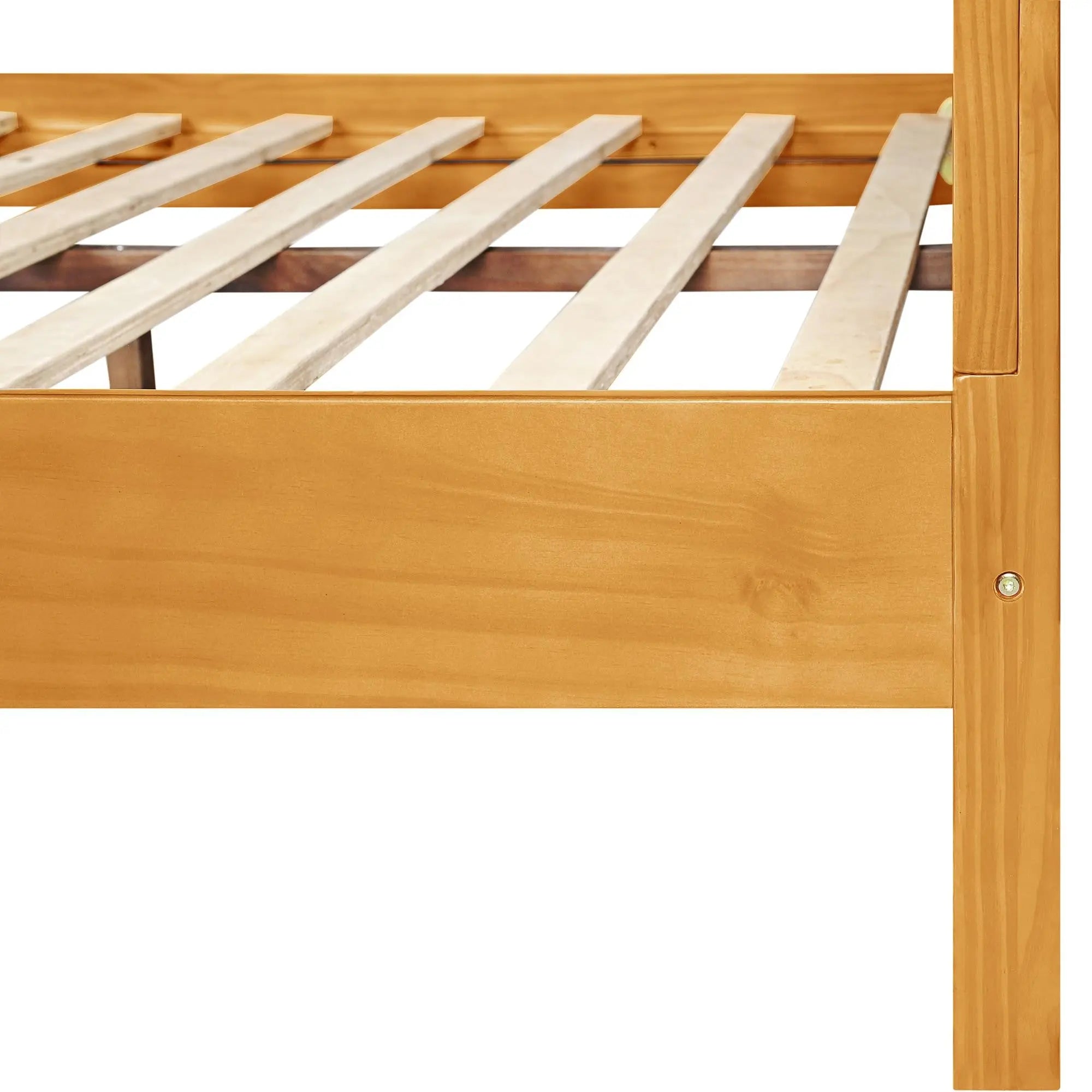 Brown Ribbed Texture Solid Wood King Bed Frame Homeroots Bed & Bath